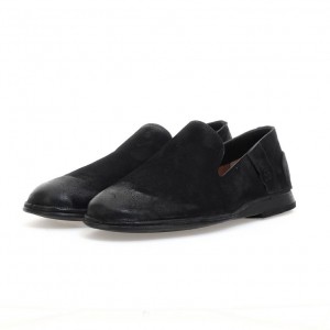 Black A.S.98 Alberic Men's flat shoes | IL-LHJE82906