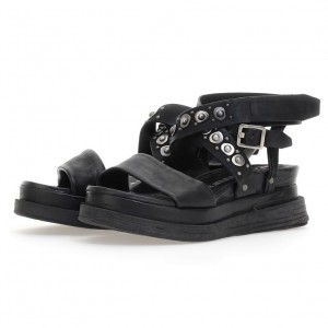 Black A.S.98 Ladonna Women's Sandals | IL-CJES87215