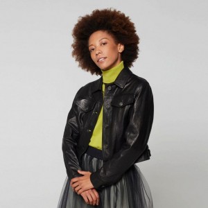 Black A.S.98 Leather Jason Women's Jackets | IL-HEAY41386