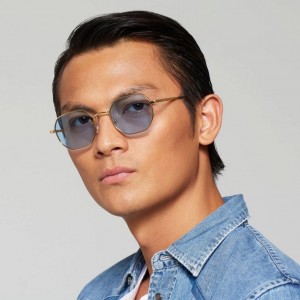 Gold A.S.98 Billie Men's Sunglasses | IL-KROF80347