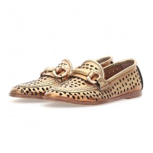 Gold A.S.98 Jacklyn Women's flat shoes | IL-HDZG24875