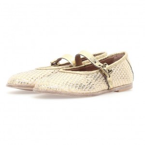 Gold A.S.98 Janet Women's flat shoes | IL-QYSM15680