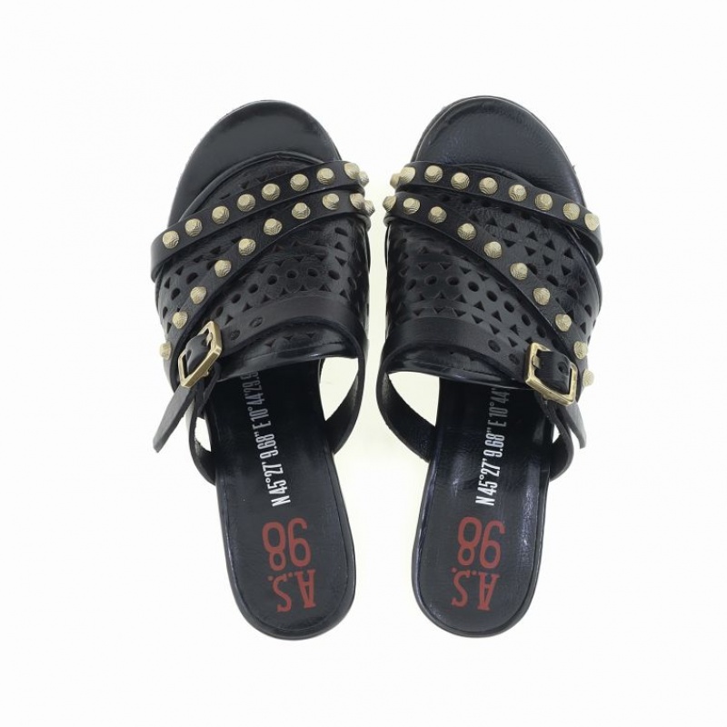 Black A.S.98 Adamina Women's Sandals | IL-WXTB52390