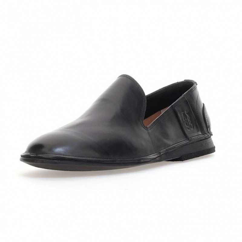 Black A.S.98 Alberic Men's flat shoes | IL-IVCE50946