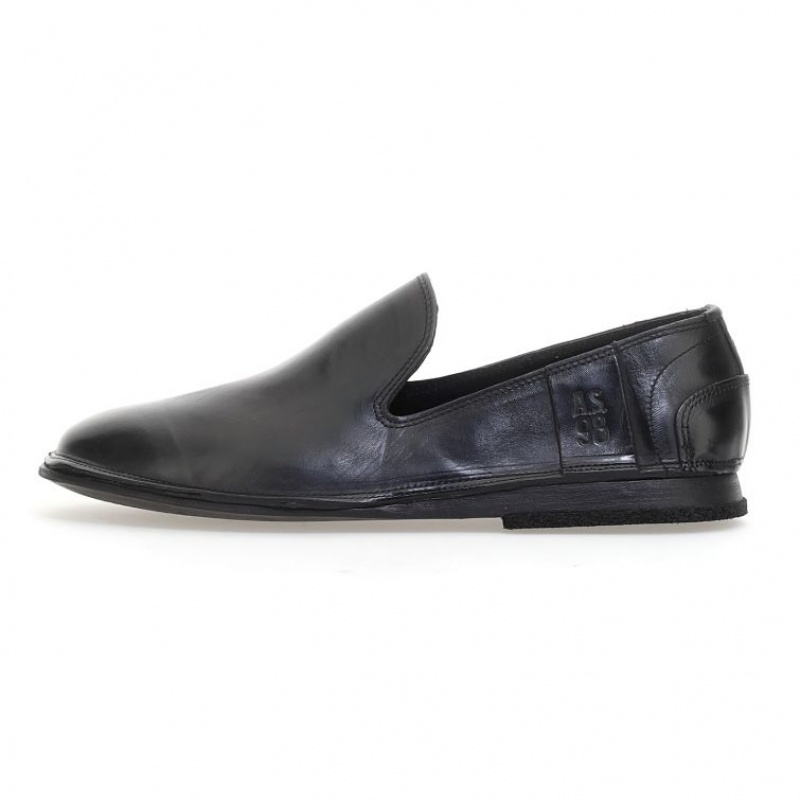 Black A.S.98 Alberic Men's flat shoes | IL-IVCE50946