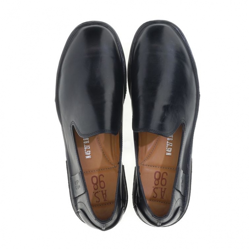 Black A.S.98 Alberic Men's flat shoes | IL-IVCE50946