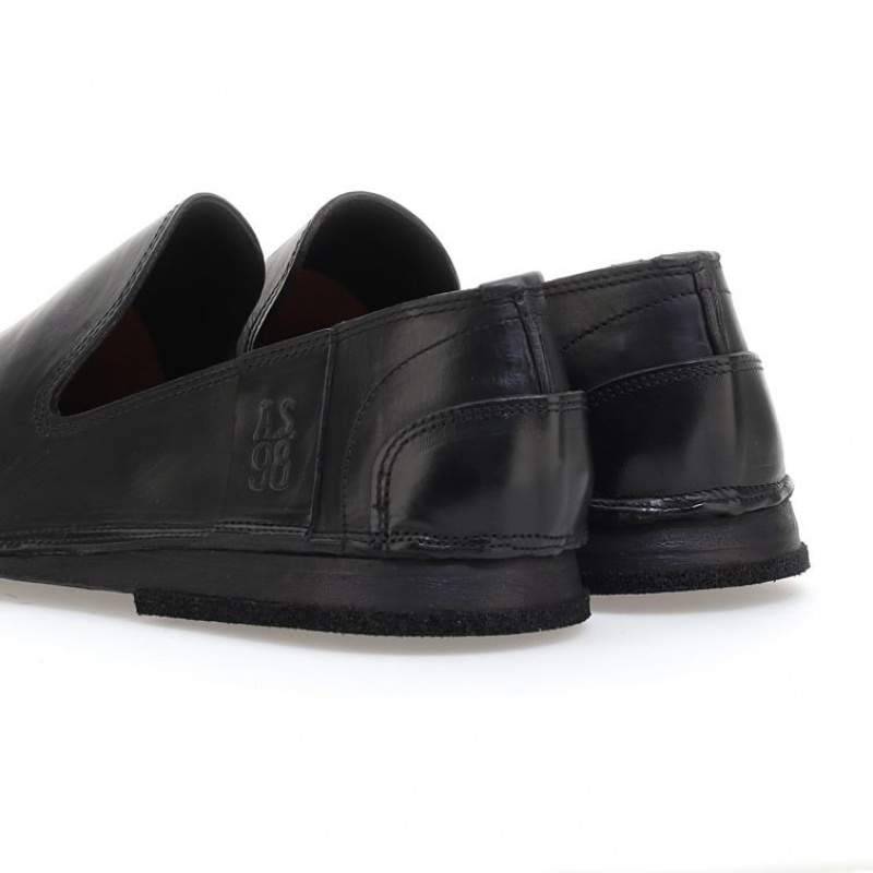 Black A.S.98 Alberic Men's flat shoes | IL-IVCE50946