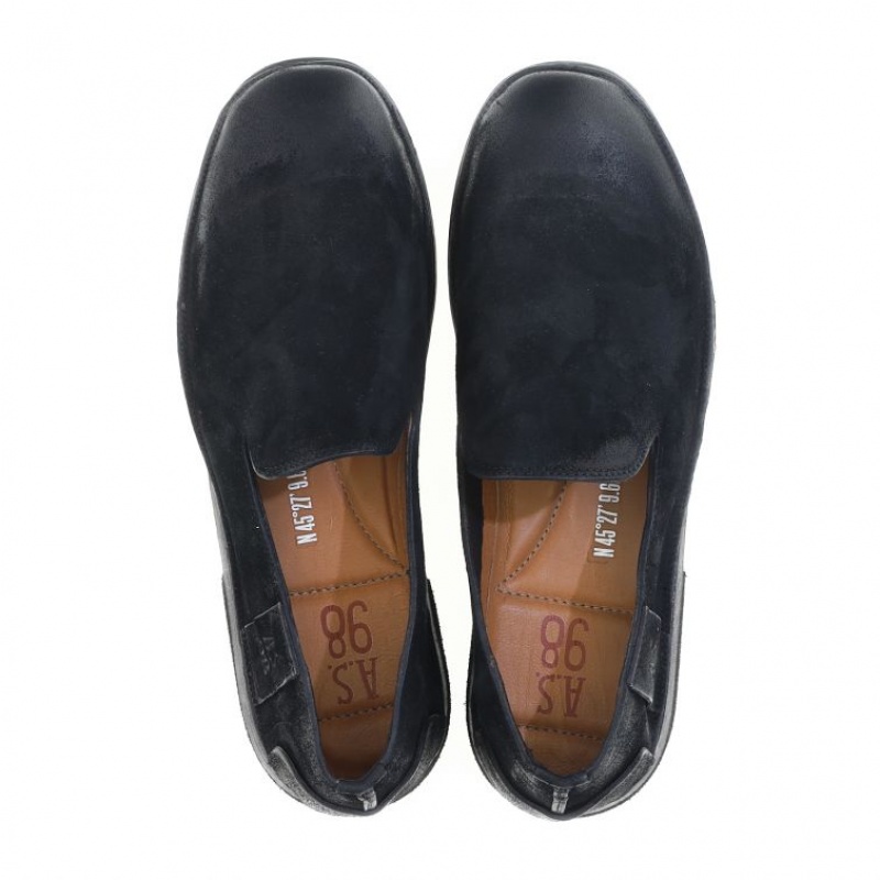 Black A.S.98 Alberic Men's flat shoes | IL-LHJE82906