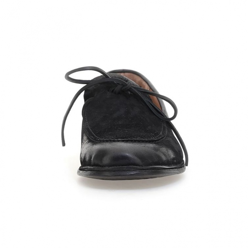 Black A.S.98 Aldous Men's flat shoes | IL-USQO98436