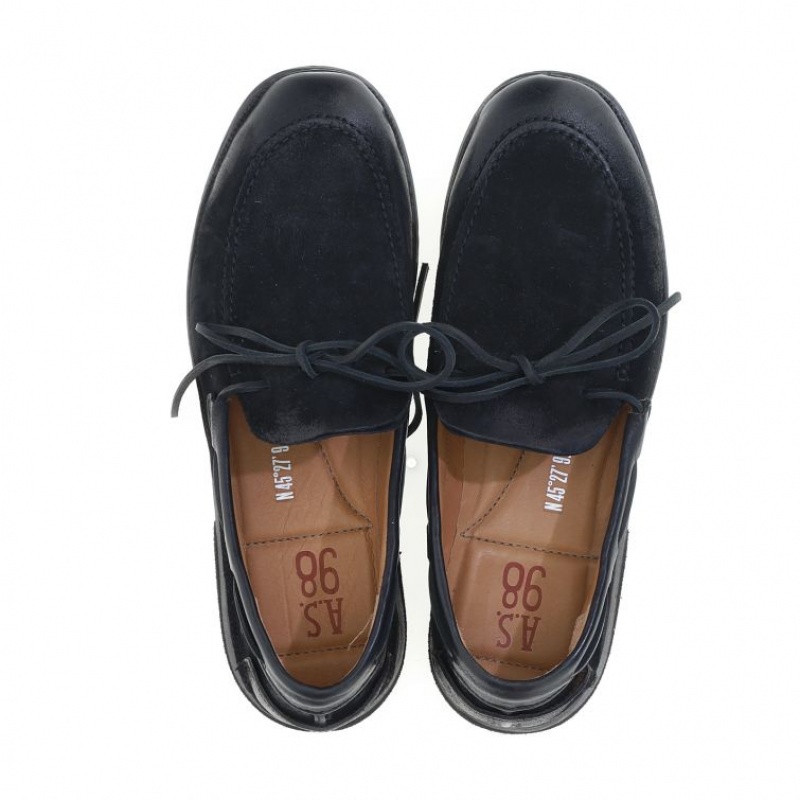 Black A.S.98 Aldous Men's flat shoes | IL-USQO98436