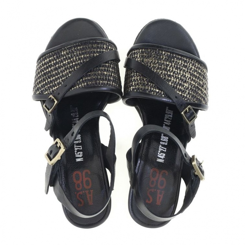 Black A.S.98 Ayden Women's Sandals | IL-ZKVD27165