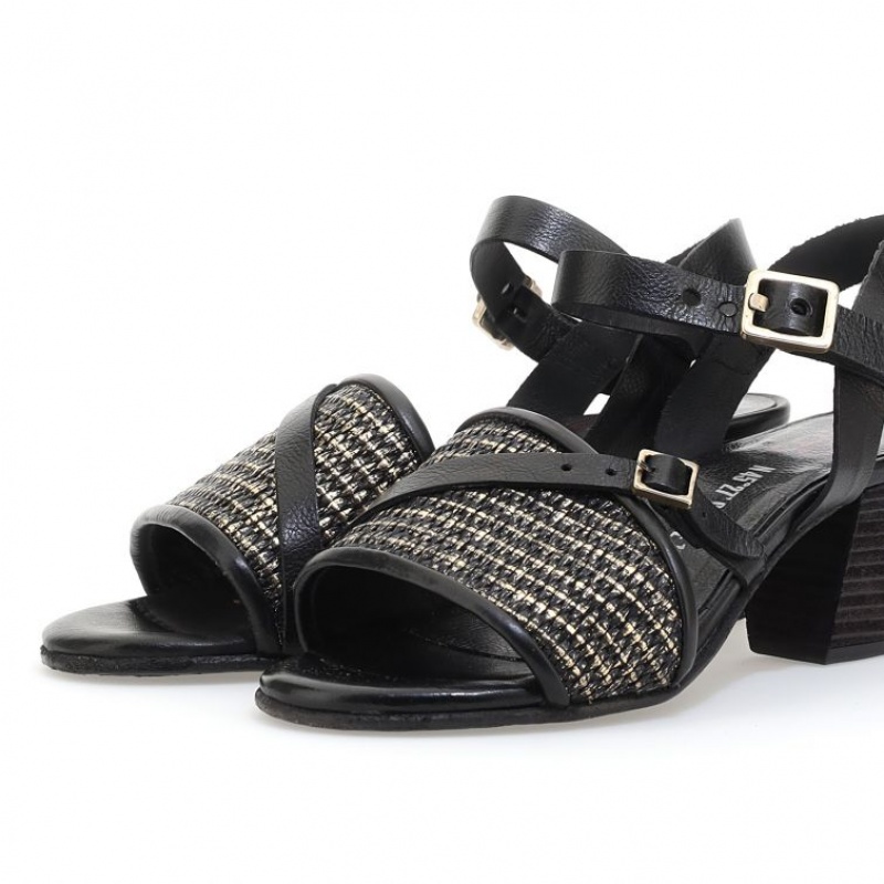 Black A.S.98 Ayden Women's Sandals | IL-ZKVD27165