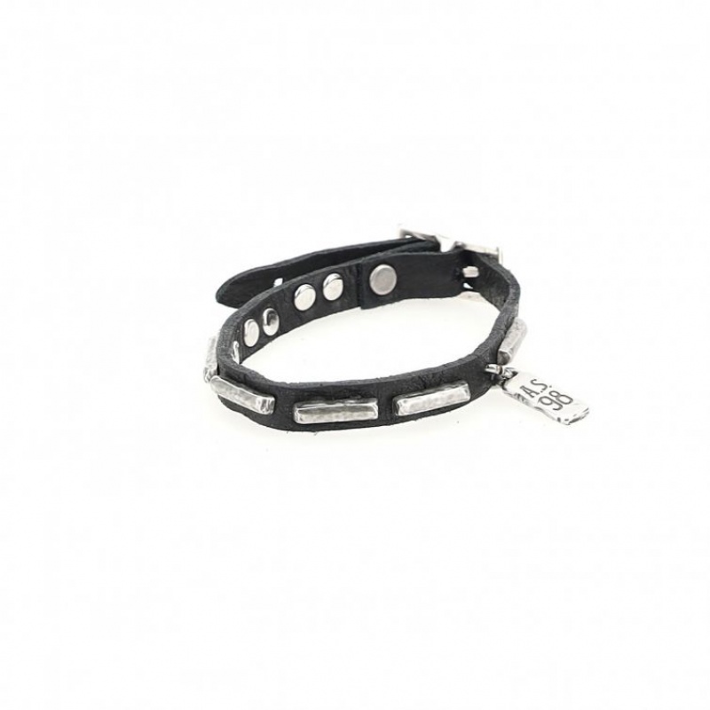 Black A.S.98 Jeff Unisex Bracelet | IL-QALG53917