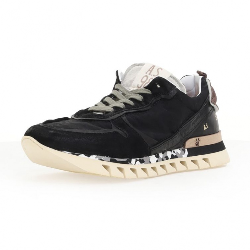 Black A.S.98 Julian Men's Sneakers | IL-QXFM61725