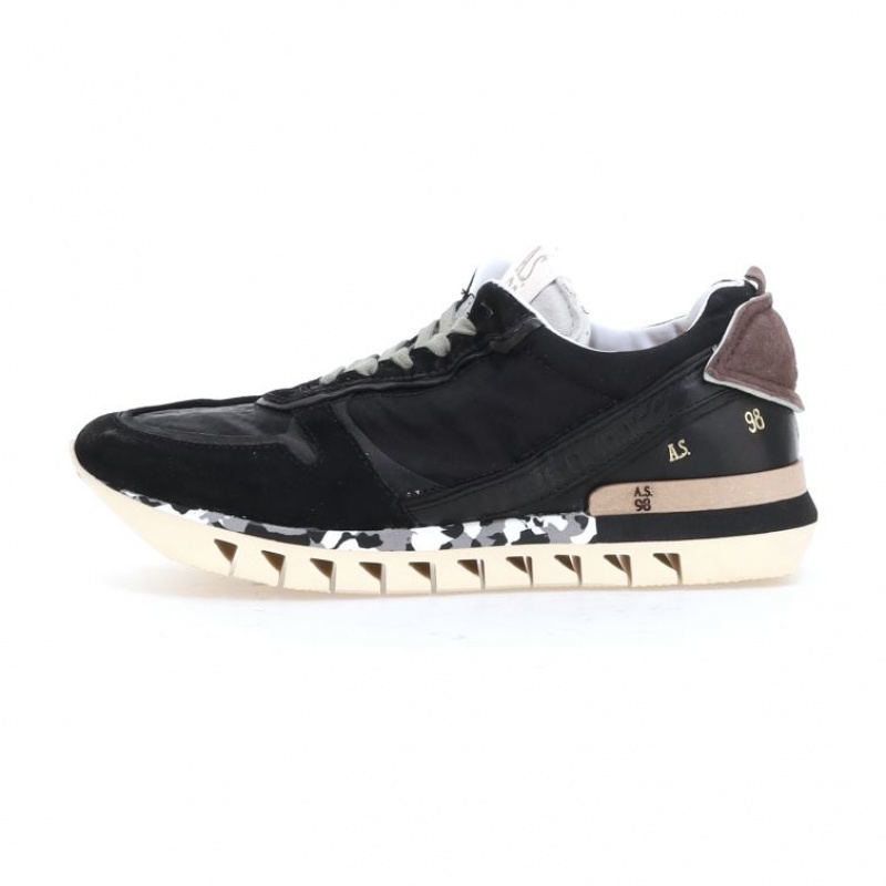 Black A.S.98 Julian Men's Sneakers | IL-QXFM61725