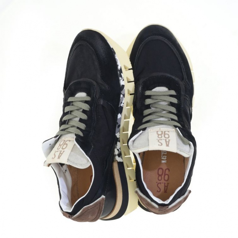 Black A.S.98 Julian Men's Sneakers | IL-QXFM61725