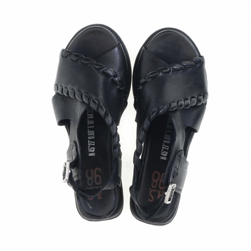 Black A.S.98 Laz Women's Sandals | IL-TBUP14835