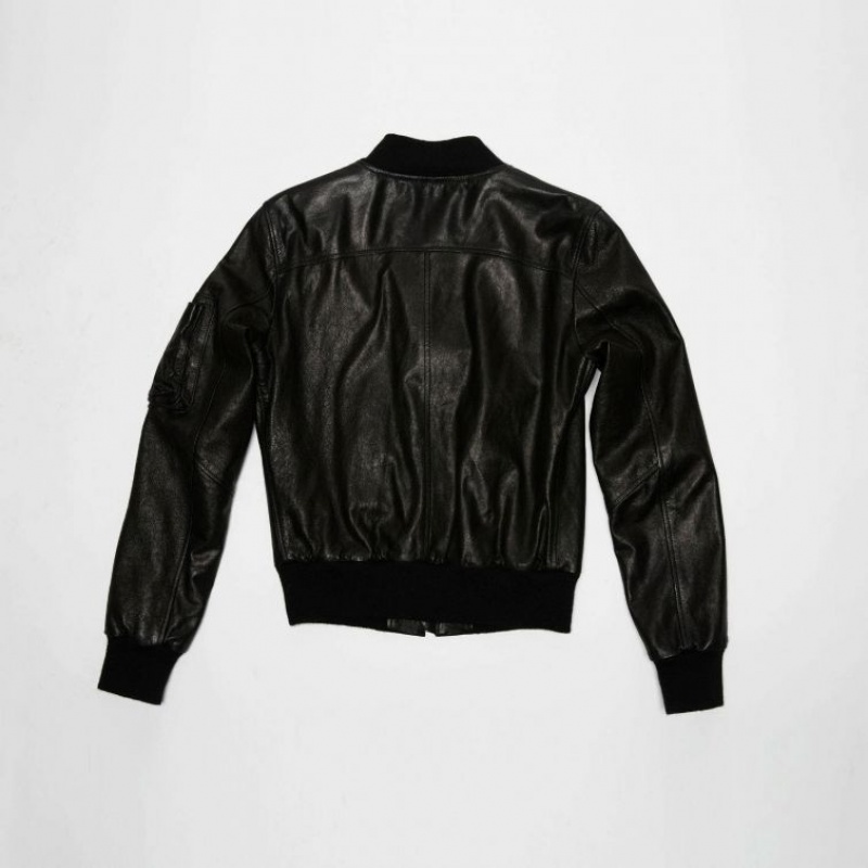 Black A.S.98 Leather Amber Women's Jackets | IL-XTKY78216