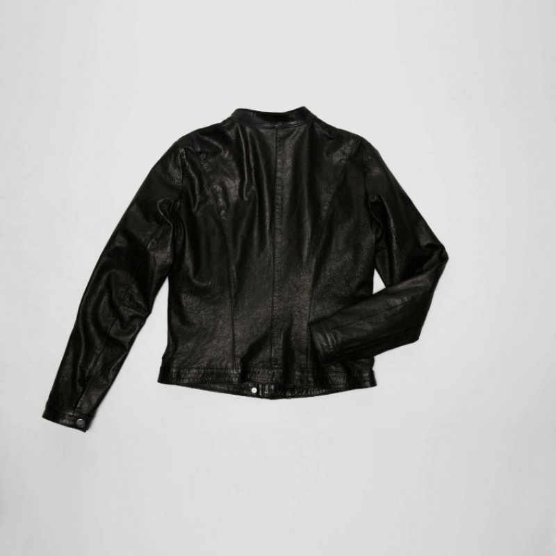 Black A.S.98 Leather Jude Women's Jackets | IL-PZHR51709