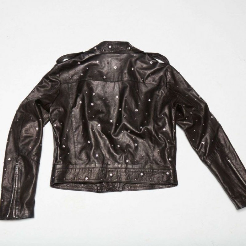 Black A.S.98 Leather Katy Women's Jackets | IL-XUPQ18539