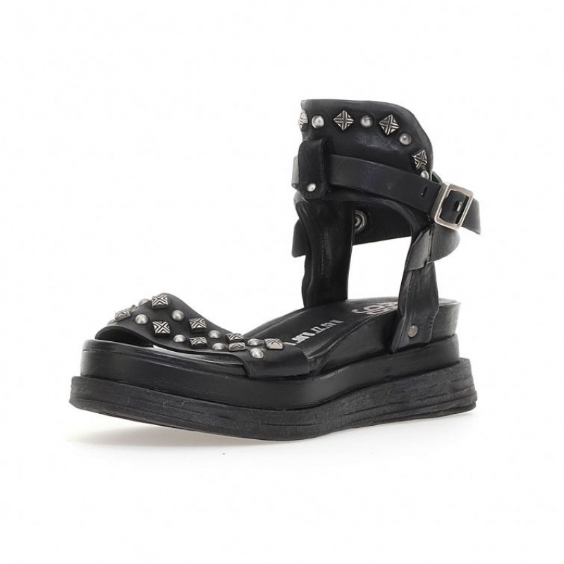 Black A.S.98 Leta Women's Sandals | IL-OKAF27698