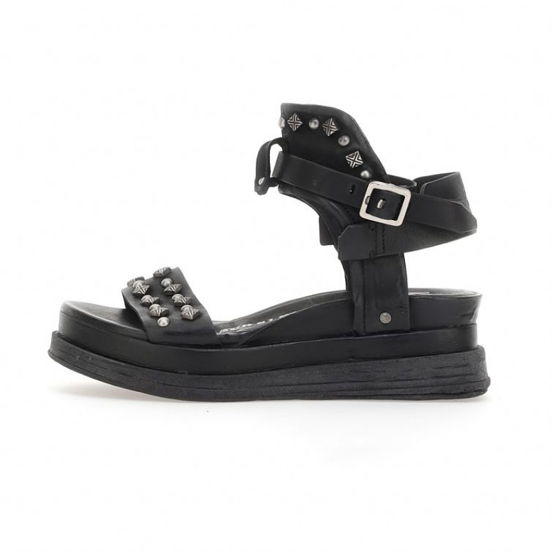 Black A.S.98 Leta Women's Sandals | IL-OKAF27698