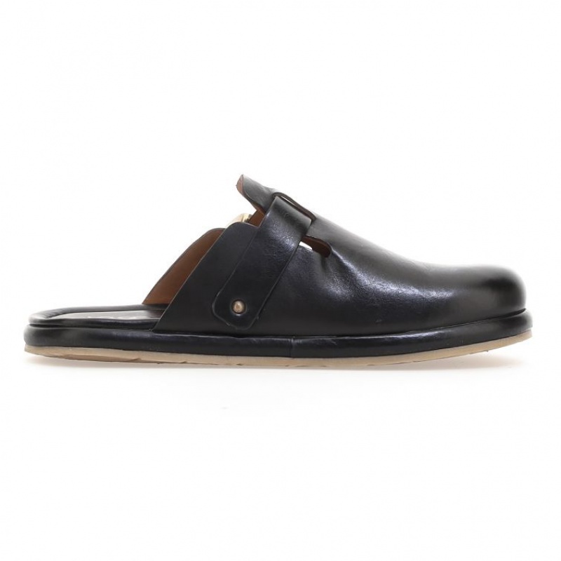 Black A.S.98 Mules Mike Men's flat shoes | IL-WXFY65918