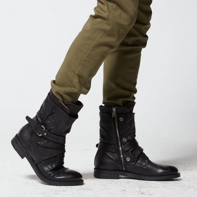 Black A.S.98 Samurai 347226 Men's Ankle boots | IL-QICY21849