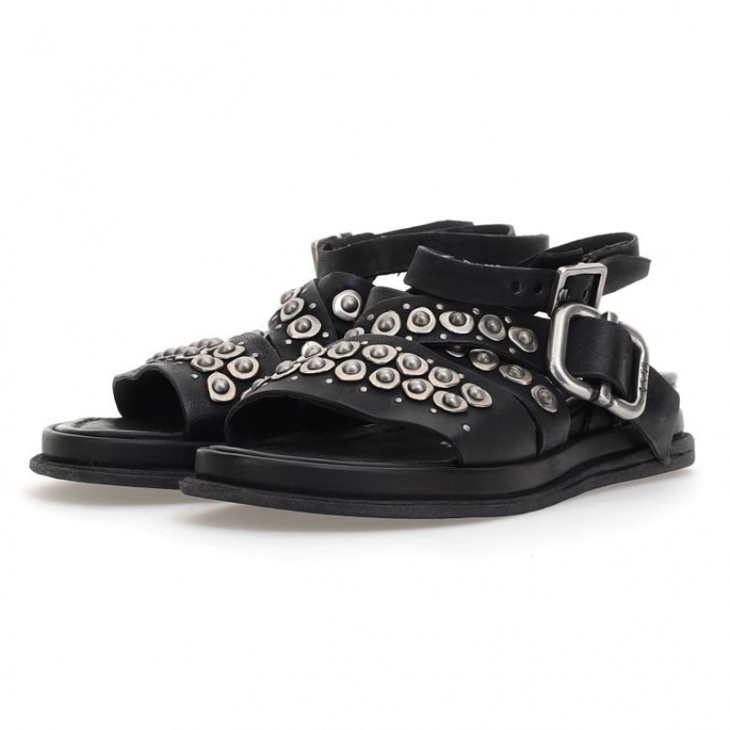 Black A.S.98 Savanna Women's Sandals | IL-ZHFK45810