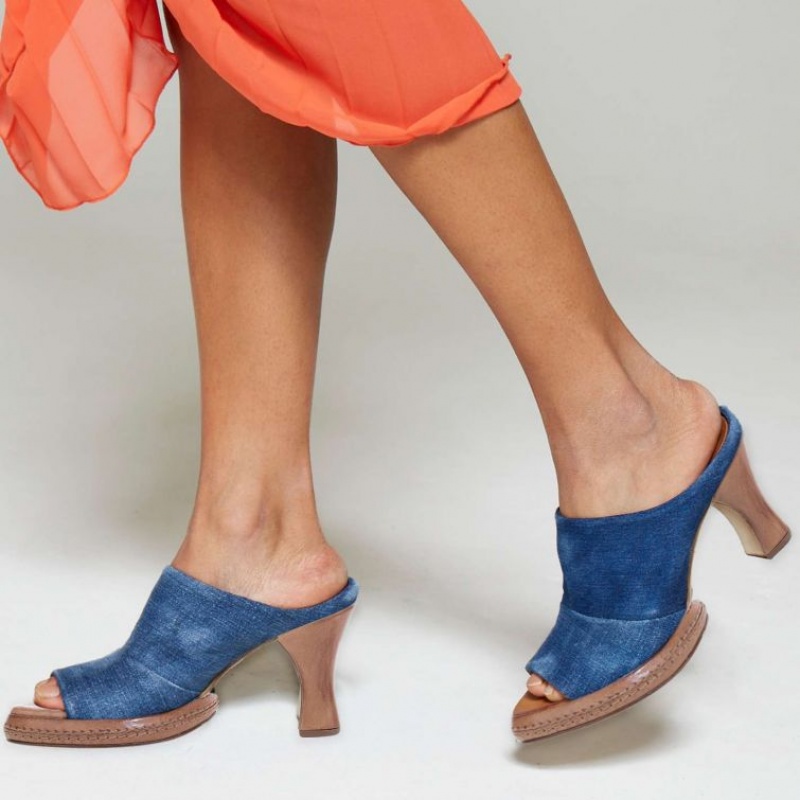 Blue A.S.98 Vannie Women's Mules | IL-SGYX52639