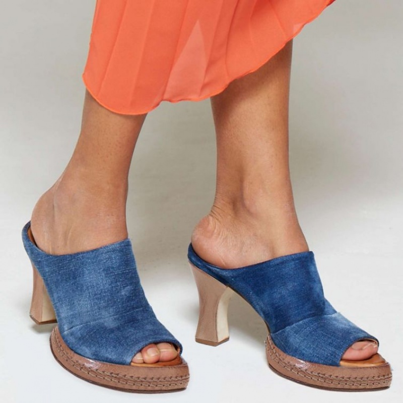 Blue A.S.98 Vannie Women's Mules | IL-SGYX52639