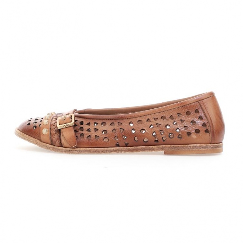 Brown A.S.98 Jakki Women's flat shoes | IL-UFLO90234