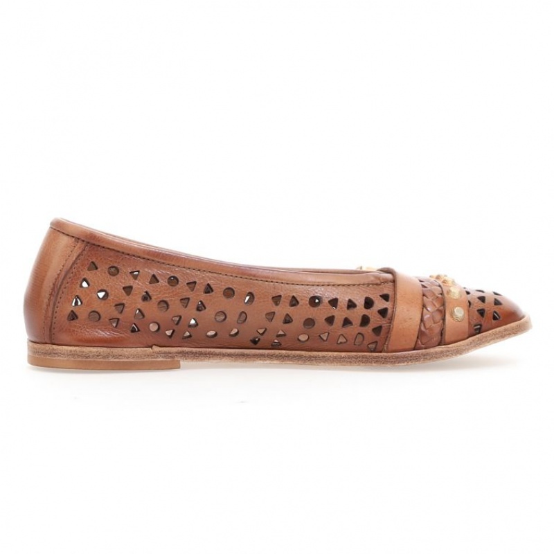 Brown A.S.98 Jakki Women's flat shoes | IL-UFLO90234