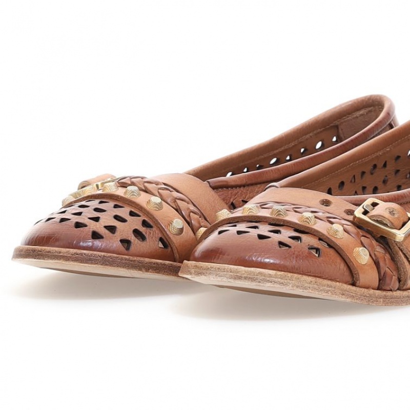 Brown A.S.98 Jakki Women's flat shoes | IL-UFLO90234