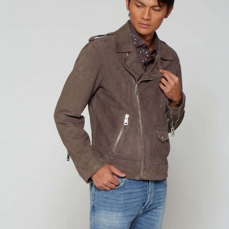 Brown A.S.98 Leather Jimmy Men's Jackets | IL-QPGM59741