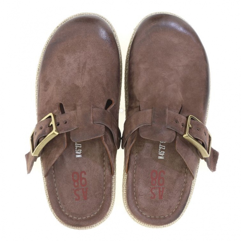 Brown A.S.98 Mules Mike Men's flat shoes | IL-XFNO52486