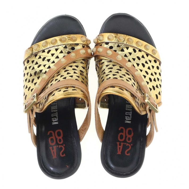 Gold A.S.98 Barbra Women's Sandals | IL-FWJB16392