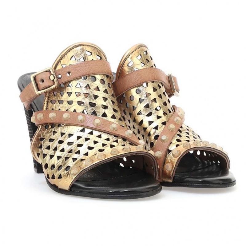 Gold A.S.98 Barbra Women's Sandals | IL-FWJB16392