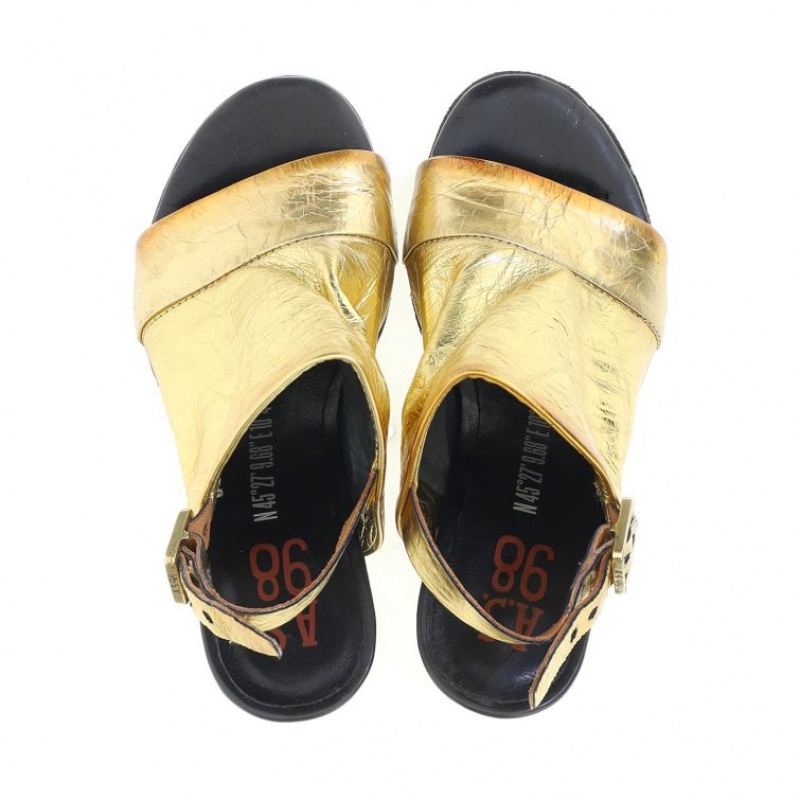 Gold A.S.98 Bertha Women's Sandals | IL-VUZC18490