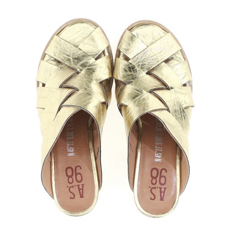 Gold A.S.98 Bessie Women's Sandals | IL-JSWH31867