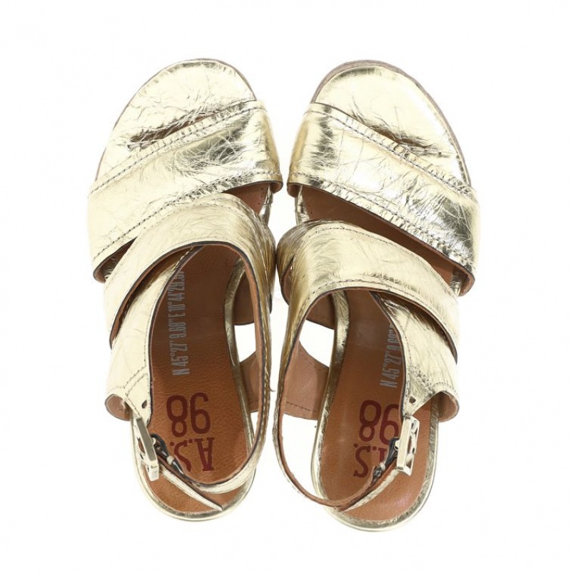 Gold A.S.98 Chastity Women's Sandals | IL-UOKD31096