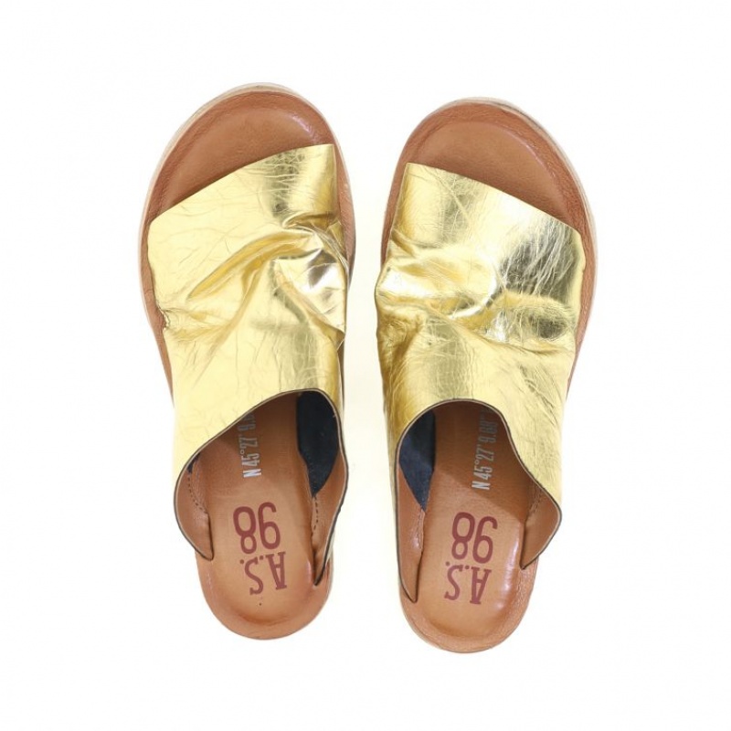 Gold A.S.98 Nanette Women's Sandals | IL-SMQY96073