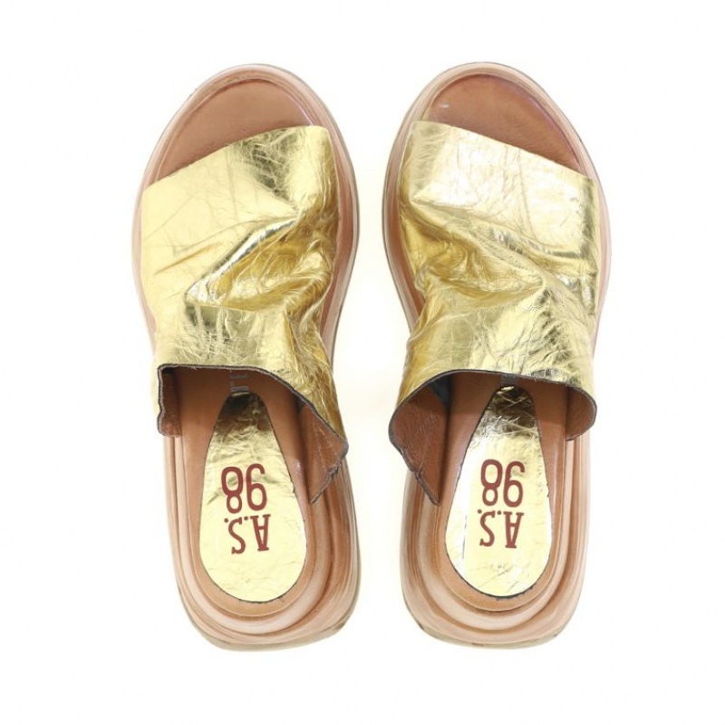 Gold A.S.98 Rae Women's Mules | IL-HLPO09216