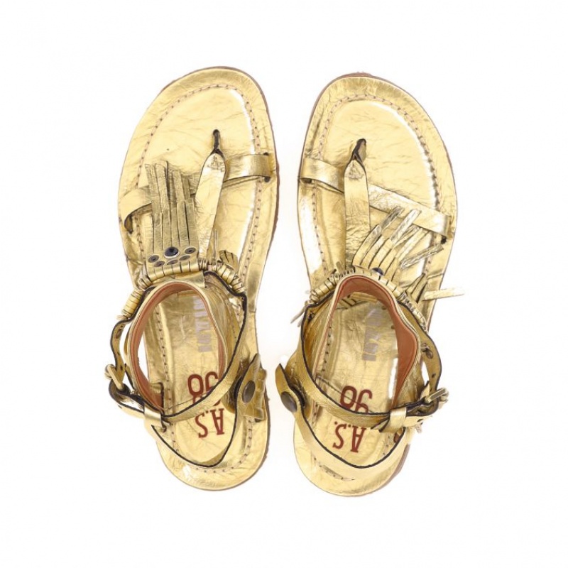 Gold A.S.98 Reina Women's Sandals | IL-BCUX43108