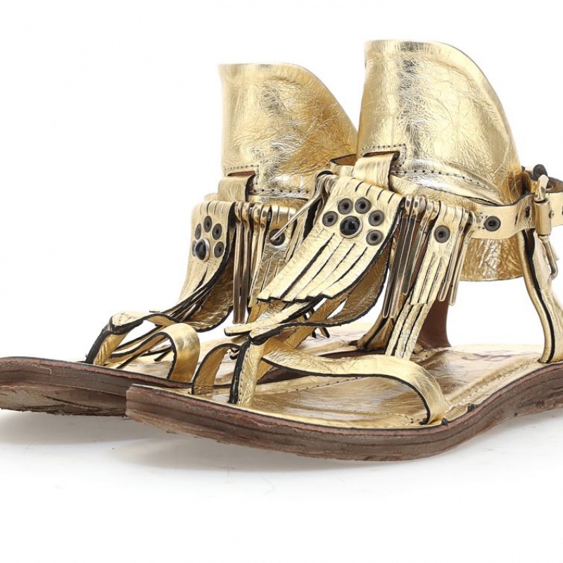 Gold A.S.98 Reina Women's Sandals | IL-BCUX43108