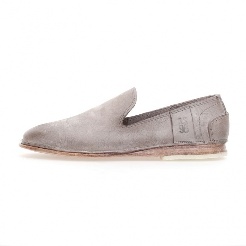 Grey A.S.98 Alberic Men's flat shoes | IL-SNEQ25987