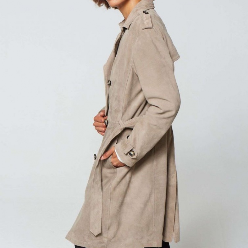 Grey A.S.98 Leather Quincy Women's Jackets | IL-MUBI92054