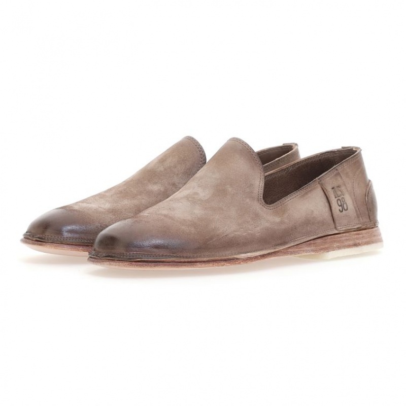 Light Brown A.S.98 Alberic Men's flat shoes | IL-FBNL54207