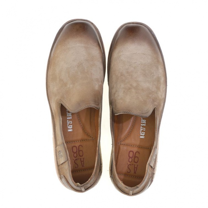 Light Brown A.S.98 Alberic Men's flat shoes | IL-FBNL54207