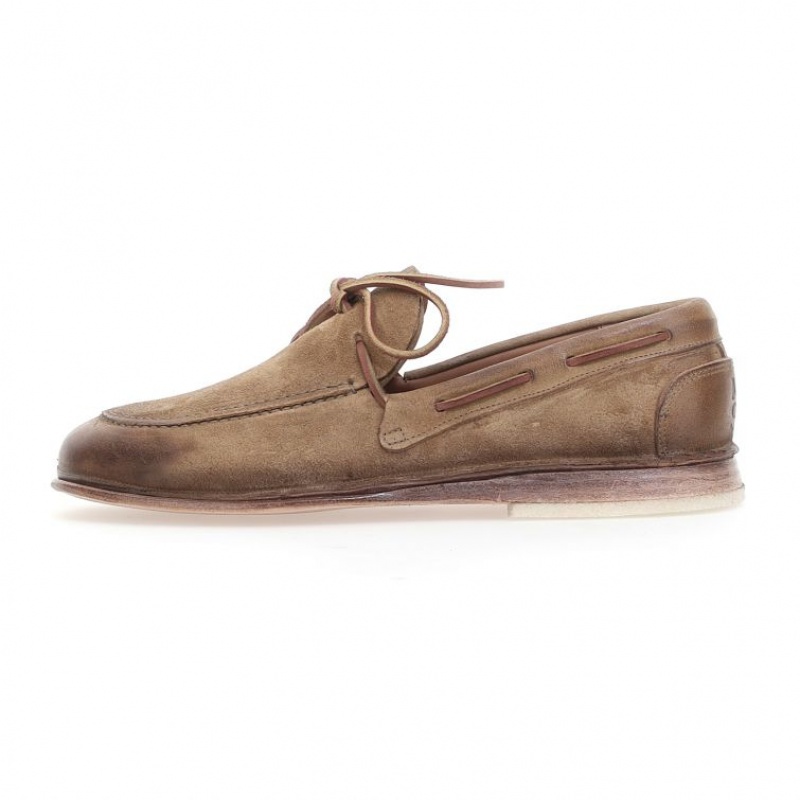 Light Brown A.S.98 Aldous Men's flat shoes | IL-CJTK10794